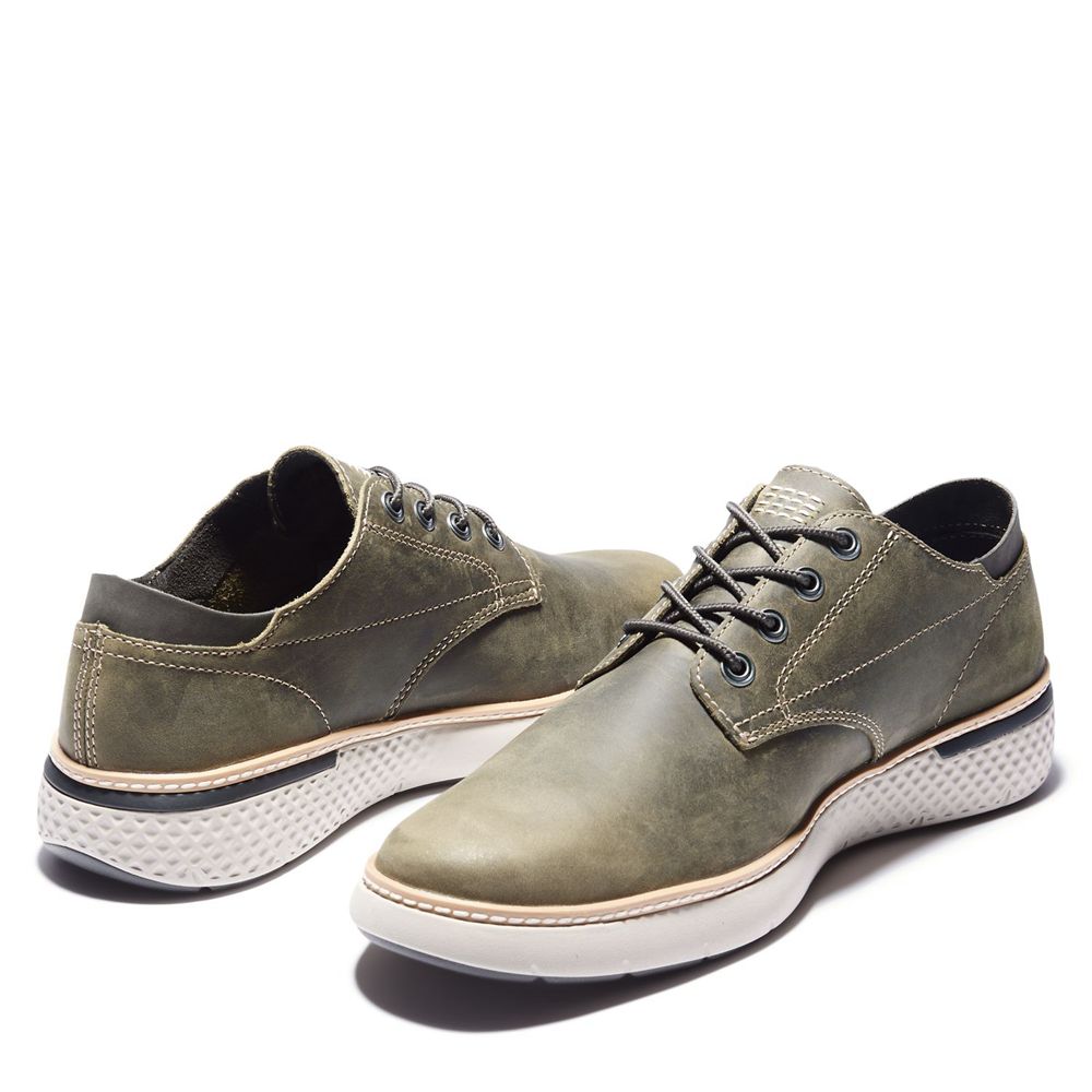 Timberland Mens Sneakers Cross Mark Leather - Olive - India IN2504713